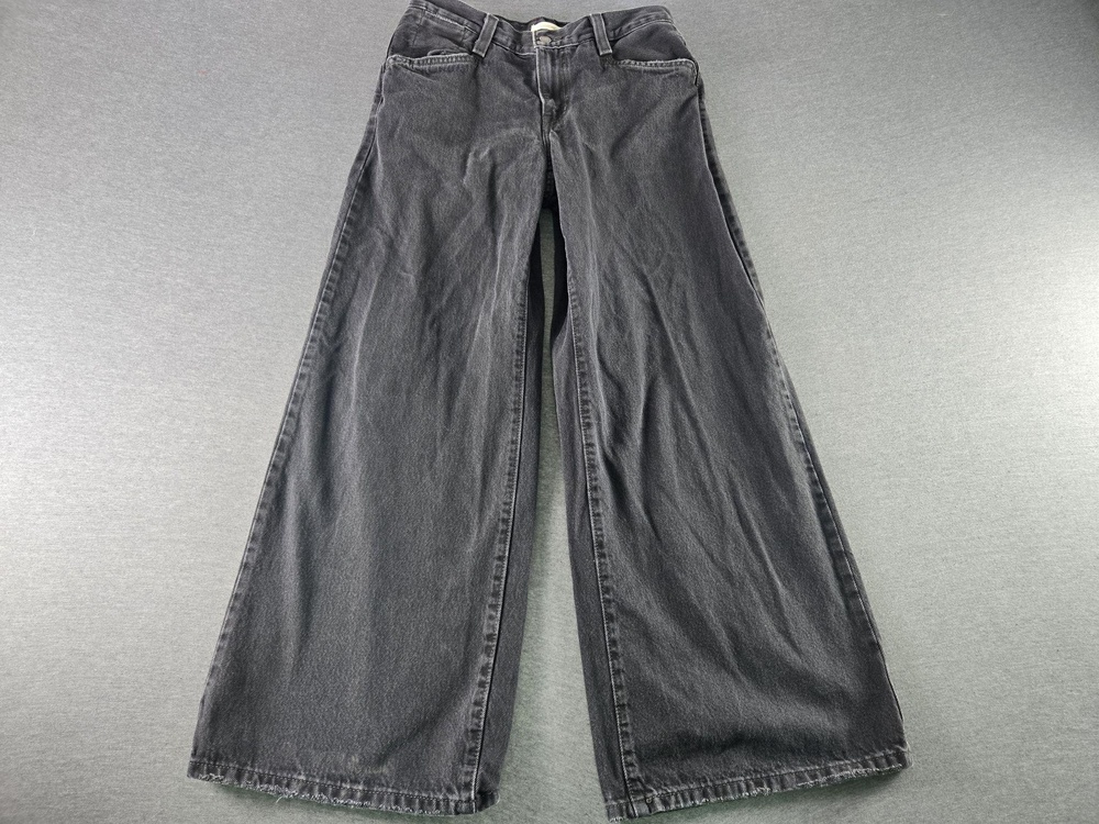 Levis 94 Baggy Wide Leg Jeans Womens 28 Gray Charcoal Wash Relaxed Denim